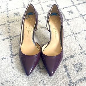 Jessica Simpson, size 7.5 high heels. Plum color